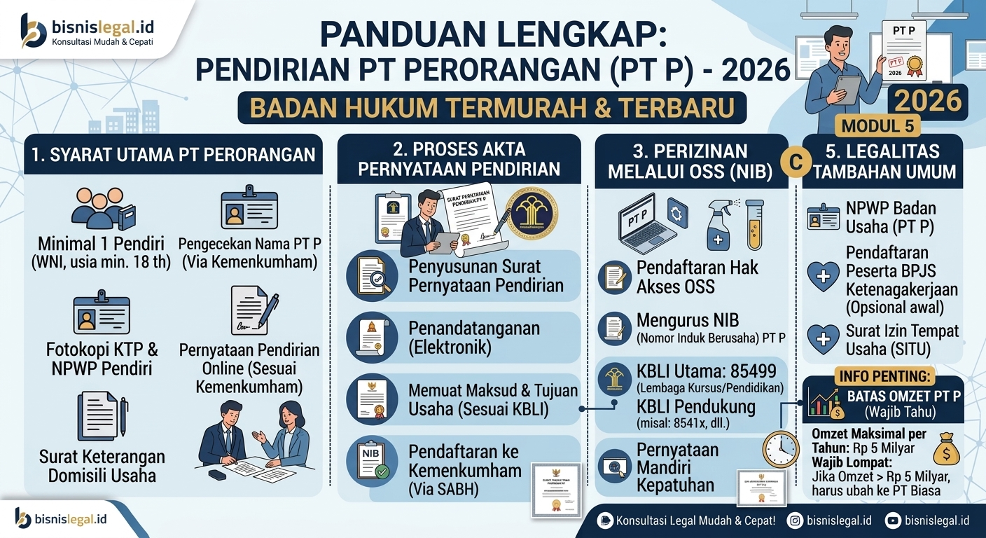 PT Perorangan: Badan Hukum Termurah 2026 dan Batas Omzet yang Wajib Kamu Tahu
